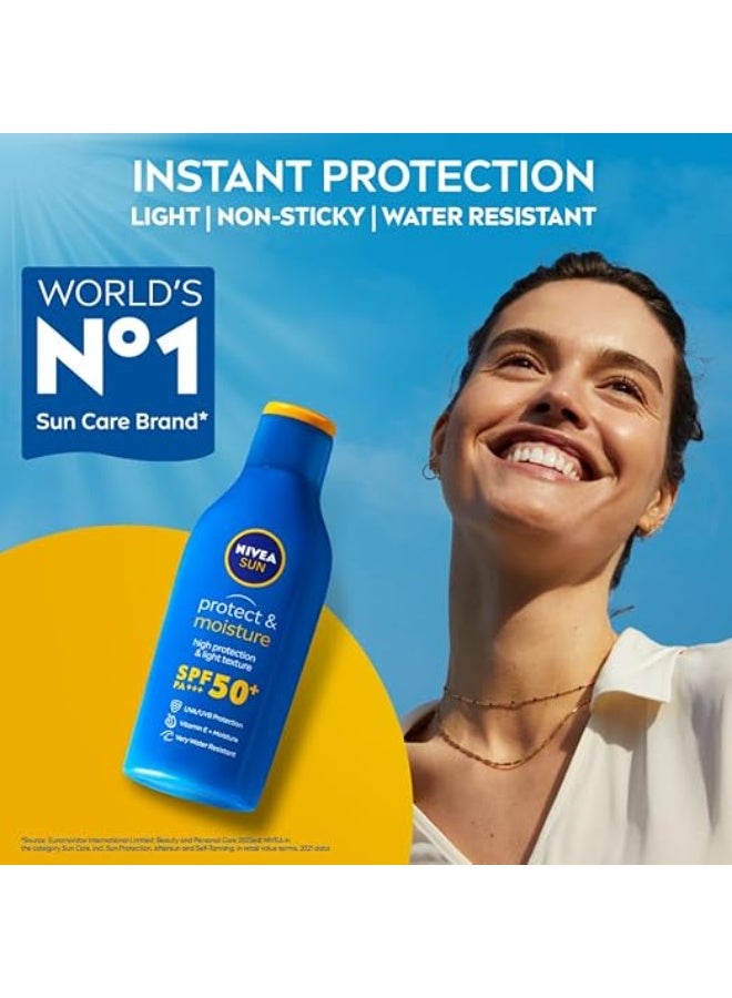 NIVEA Sun Protect And Normal Moisture 125Ml Spf 50 Advanced Sunscreen For Instant Protection| Pa+++ Uva - Uvb Protection System| Vitamin E + Moisture| Very Water Resistant| For Men & Women - Image 4
